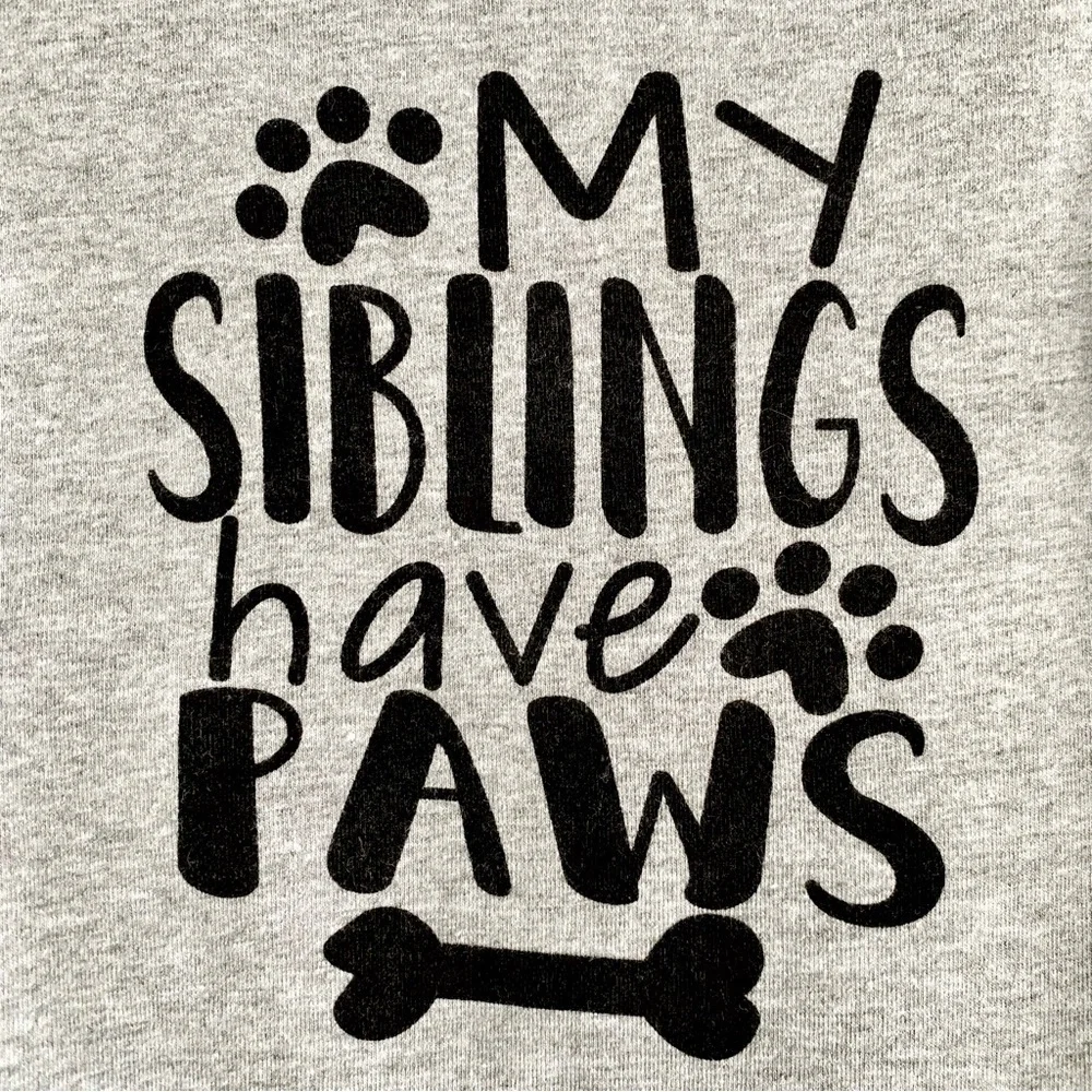 Gray Siblings Dog-Themed Baby Onesie